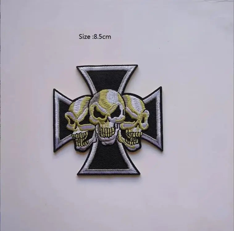 Skull Cross Chopper Biker Iron-On Embroidered Patch – Vest & Jacket