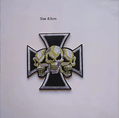 Skull Cross Chopper Biker Iron-On Embroidered Patch – Vest & Jacket