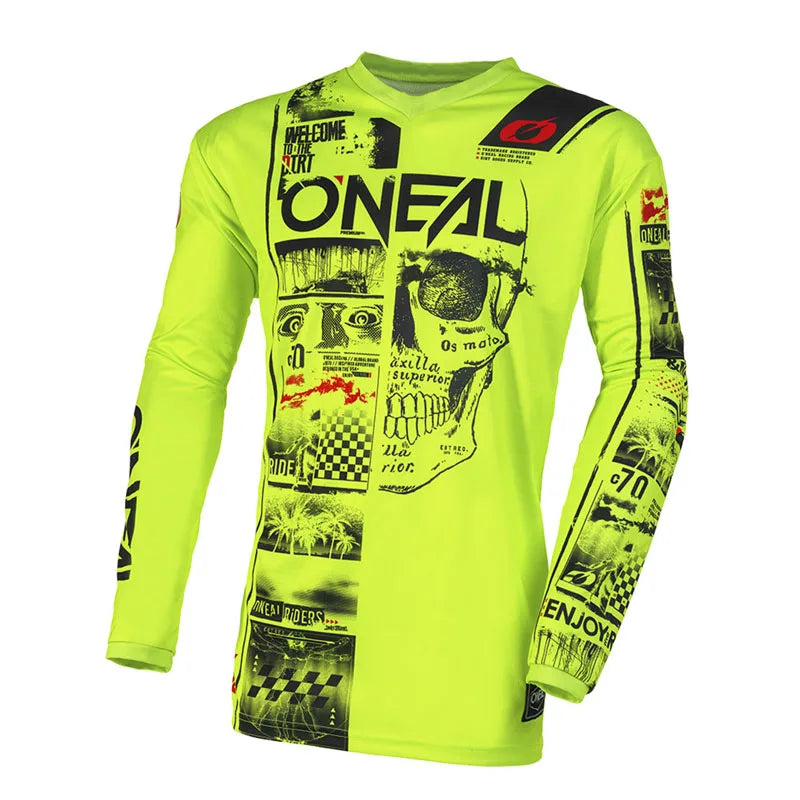 Maglia da motocross traspirante ad asciugatura rapida, maniche lunghe, unisex, da fuoristrada MX e ciclismo da gara