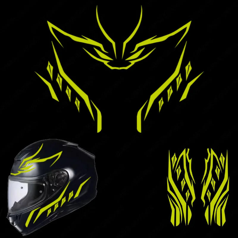 Motorcycle Helmet Sticker Set – Tribal Flame Decal