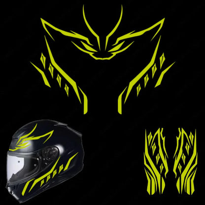 Motorcycle Helmet Sticker Set – Tribal Flame Decal