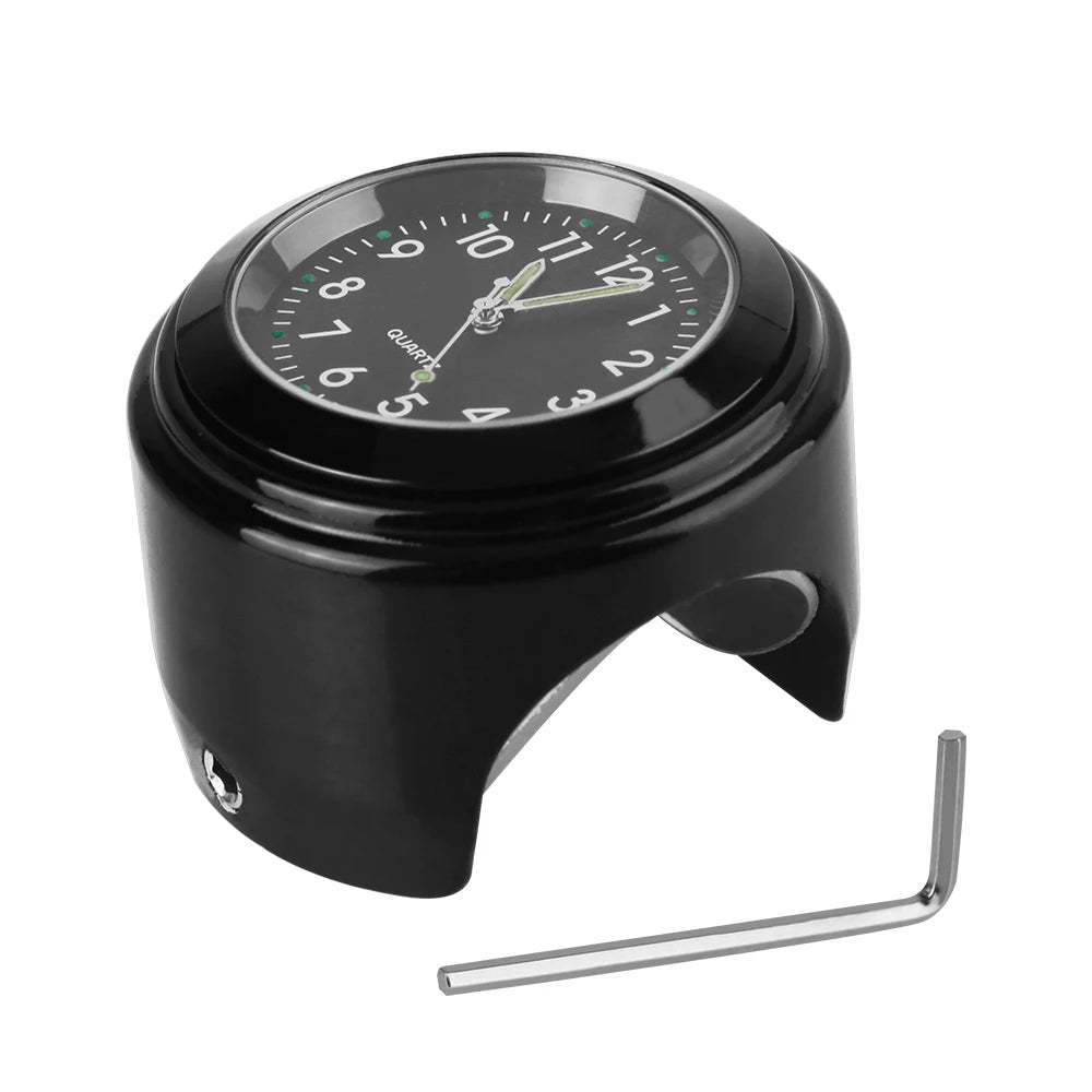 Universal Motorcycle Handlebar Clock – Waterproof Luminous Watch for 22–25mm Bars