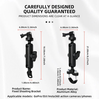 Motorcycle & Bicycle Camera Mount – Aluminum Alloy Handlebar & Mirror Bracket