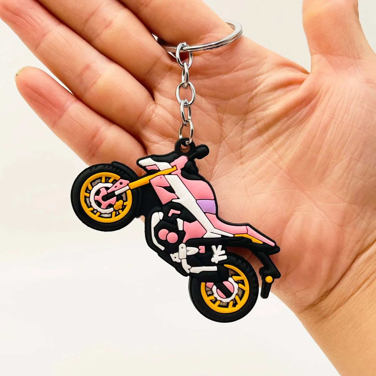 Motorcycle Keychain – Rubber Moto Pendant for Riders