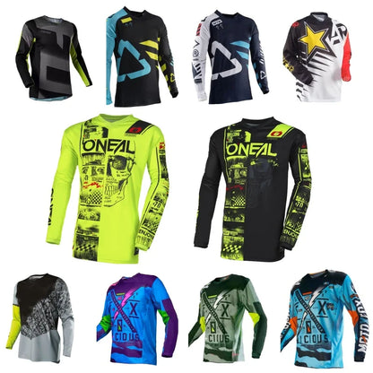 Maglia da motocross traspirante ad asciugatura rapida, maniche lunghe, unisex, da fuoristrada MX e ciclismo da gara