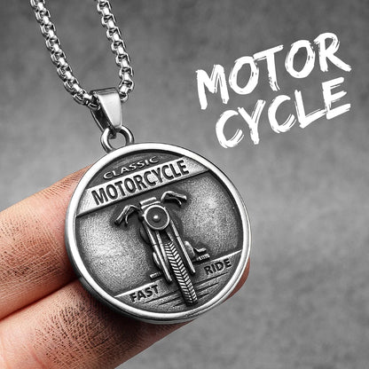 Motorcycle Series Stainless Steel Pendant Necklace – 10 Designs