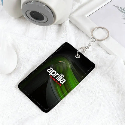 Racing Motorcycle Card Holder with Keyring – PU Leather Wallet