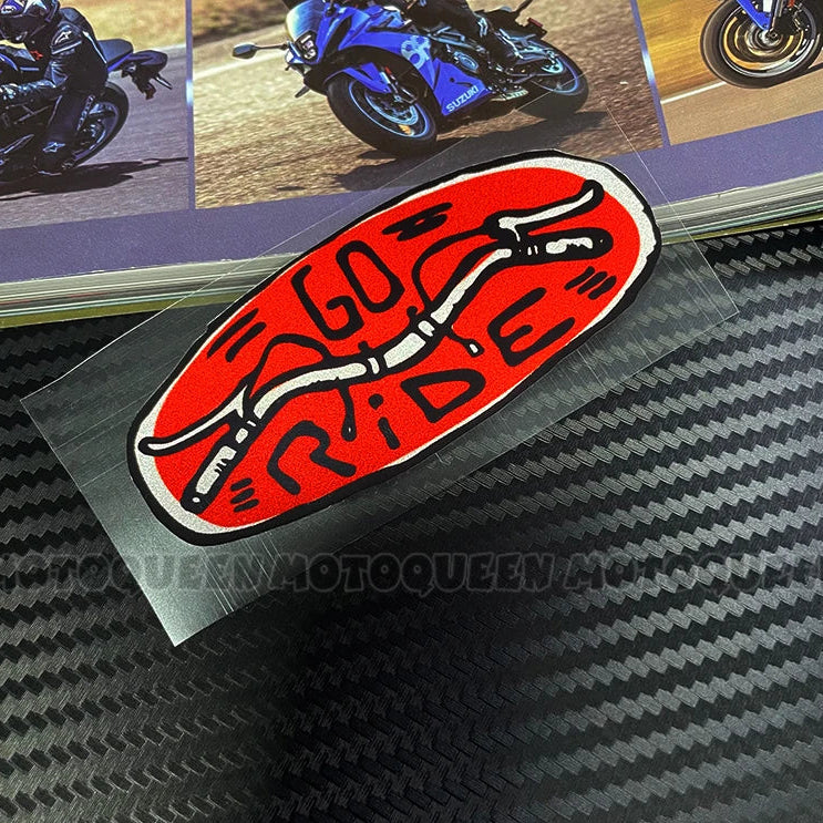 Cafe Racer Vintage Motorcycle Skull Sticker – Reflective PVC Decal for Helmet, Fuel Tank & Fender