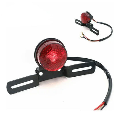 Retro Round Tail Brake Light with License Plate Mount – Universal Fit