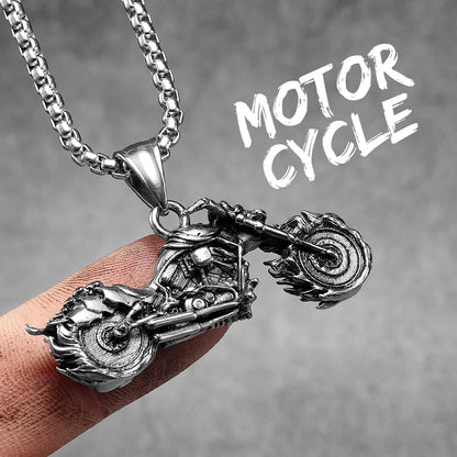 Motorcycle Series Stainless Steel Pendant Necklace – 10 Designs