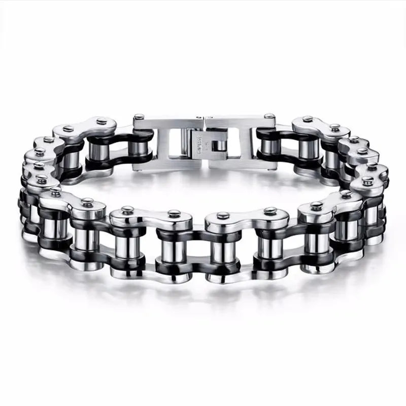 Motorcycle Chain Bracelet – Stainless Steel Biker Link Wristband
