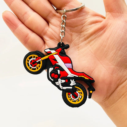 Motorcycle Keychain – Rubber Moto Pendant for Riders