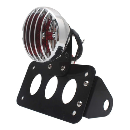 Đèn hậu LED lưới tản nhiệt dạng vây phong cách retro 12V đa năng kèm giá biển số bên hông – Bobber Chopper độ xe