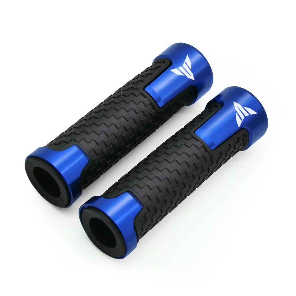 CNC Motorcycle Handlebar Grips 7/8" 22mm | Rubber Gel Aluminum