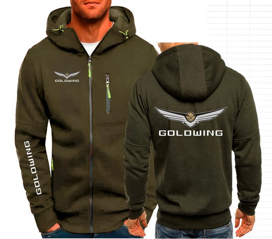 Moto Biker Fleece Zip Hoodie – Hand-Painted Print Slim Fit S–4XL