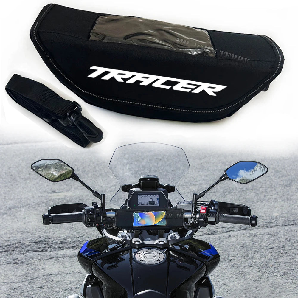 Sport Tourer Waterproof Handlebar Bag – Phone & Travel Storage with Cable Port