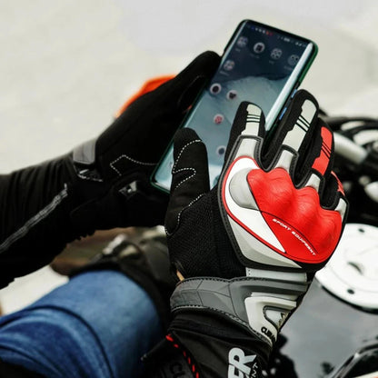 Full-Finger Motorcycle Gloves – Touchscreen, Hard-Shell Knuckle, Breathable