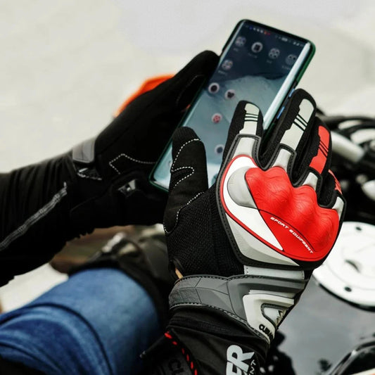 Full-Finger Motorcycle Gloves – Touchscreen, Hard-Shell Knuckle, Breathable