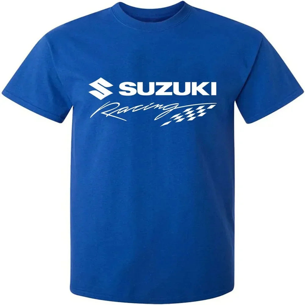 Motorcycle Racing Print T-Shirt | Men's 100% Cotton Moto Tee