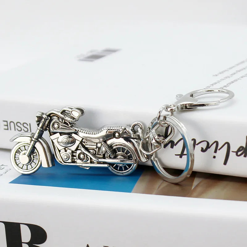 Motorcycle Keychain Pendant – Iron Alloy Silver Key Chain