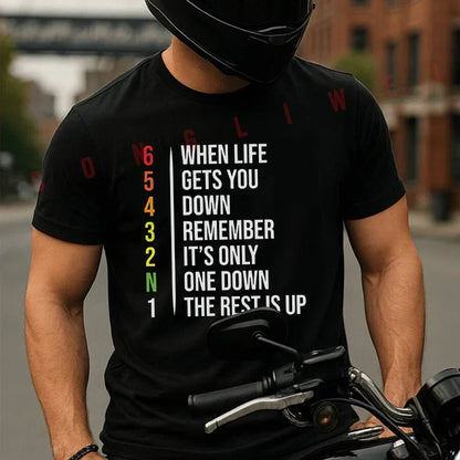 Motorcycle Gear Shift T-Shirt – Inspirational Moto Quote Tee