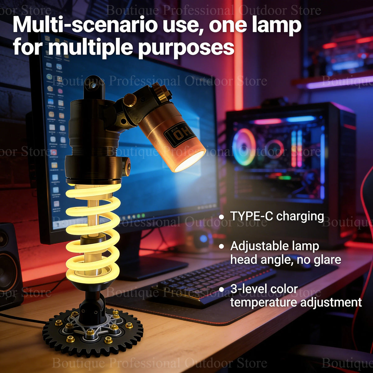 Shock Absorber Suspension Spring Desk Lamp