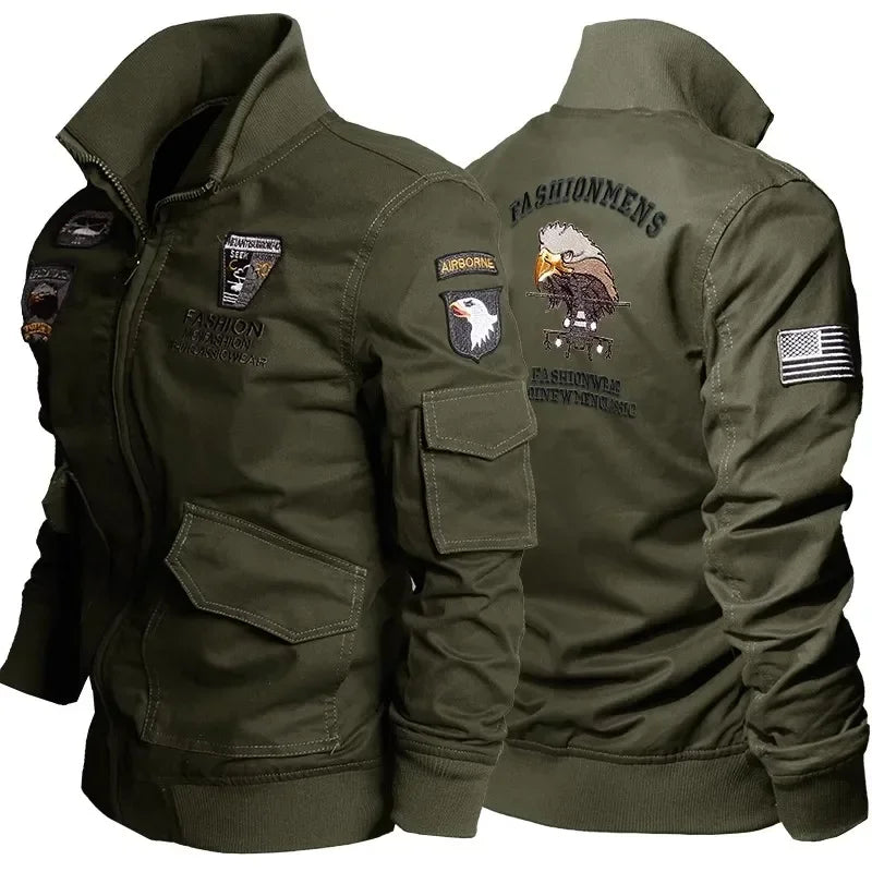 Tactical Military Bomber Jacket – Men's Multi-Pocket Cargo Coat