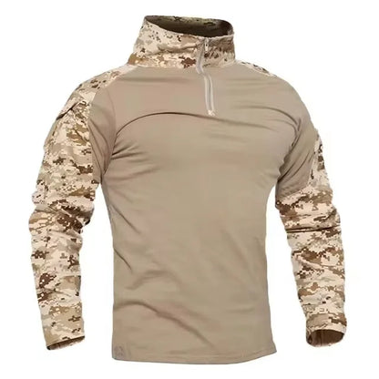 Men's Tactical Long Sleeve Hiking Shirt – Breathable Outdoor Camouflage Top