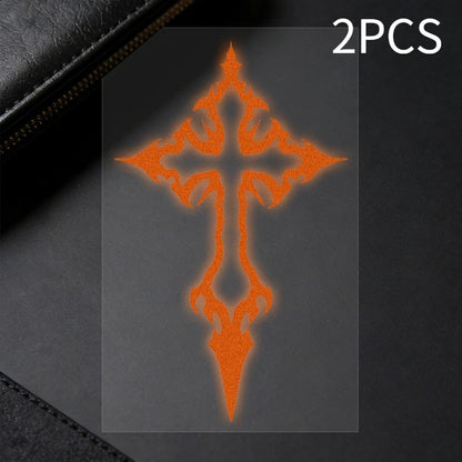 Tribal Cross Vinyl Decal Set – Waterproof Bike Stickers Holographic & Solid