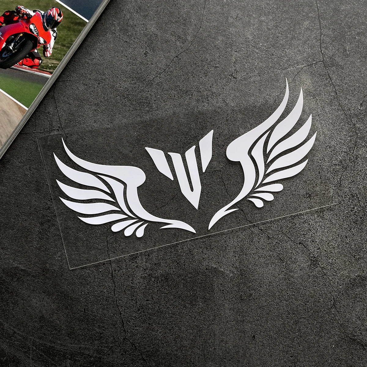 MT Wing Logo Reflective Motorcycle Sticker – Fuel Tank, Windshield & Helmet Decal