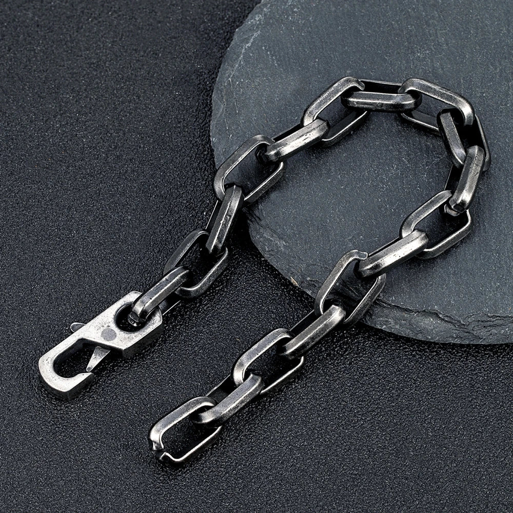Vintage Black Chain Link Bracelet for Men – Punk Stainless Steel