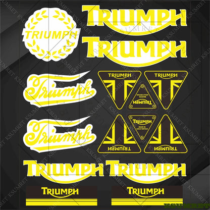 Vinyl Motorcycle Emblem Sticker Set – Reflective Decals for Tank & Helmet
