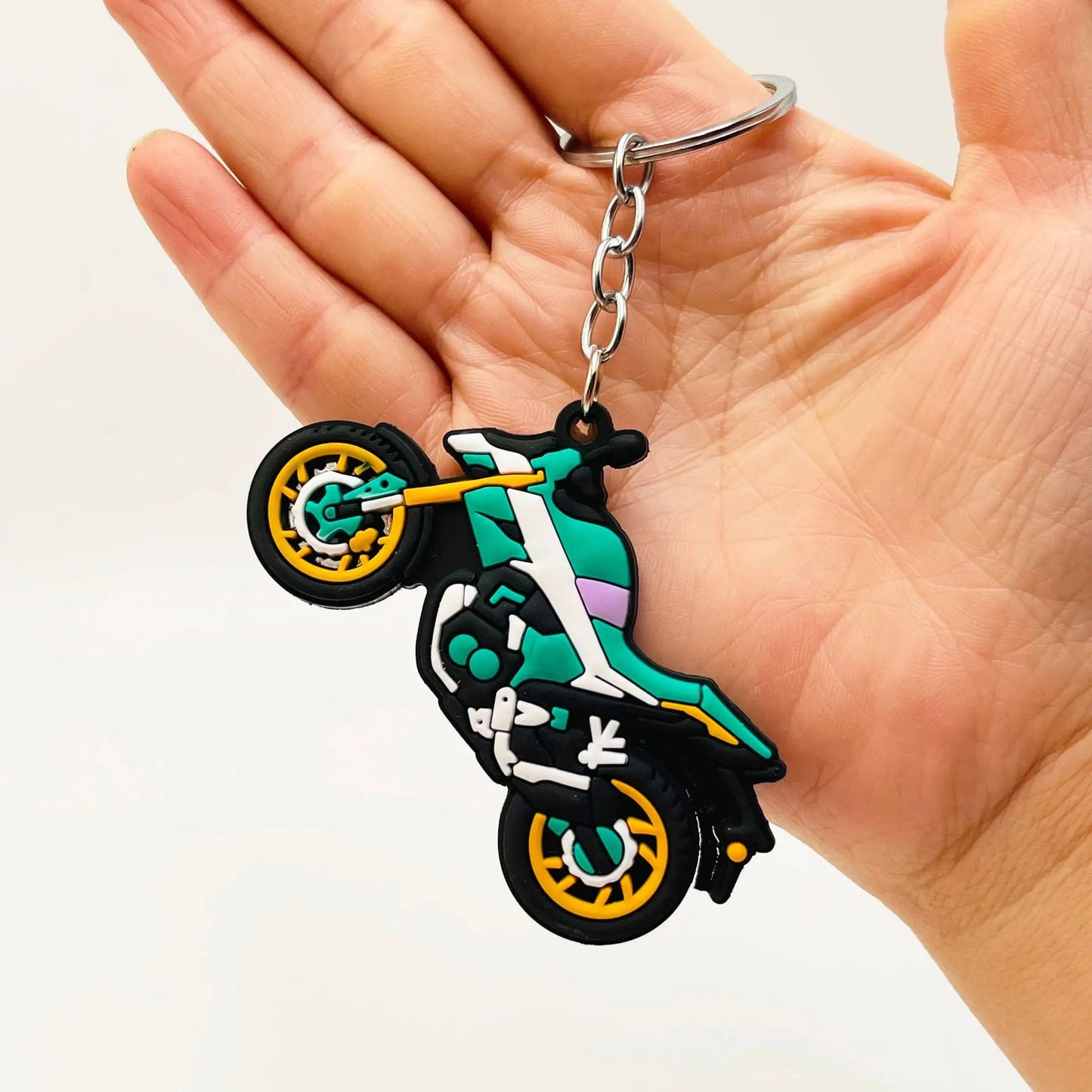 Motorcycle Keychain – Rubber Moto Pendant for Riders