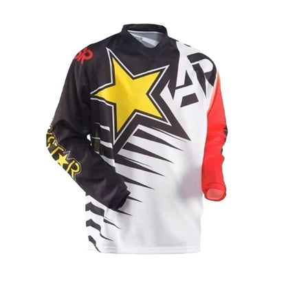 Maglia da motocross traspirante ad asciugatura rapida, maniche lunghe, unisex, da fuoristrada MX e ciclismo da gara