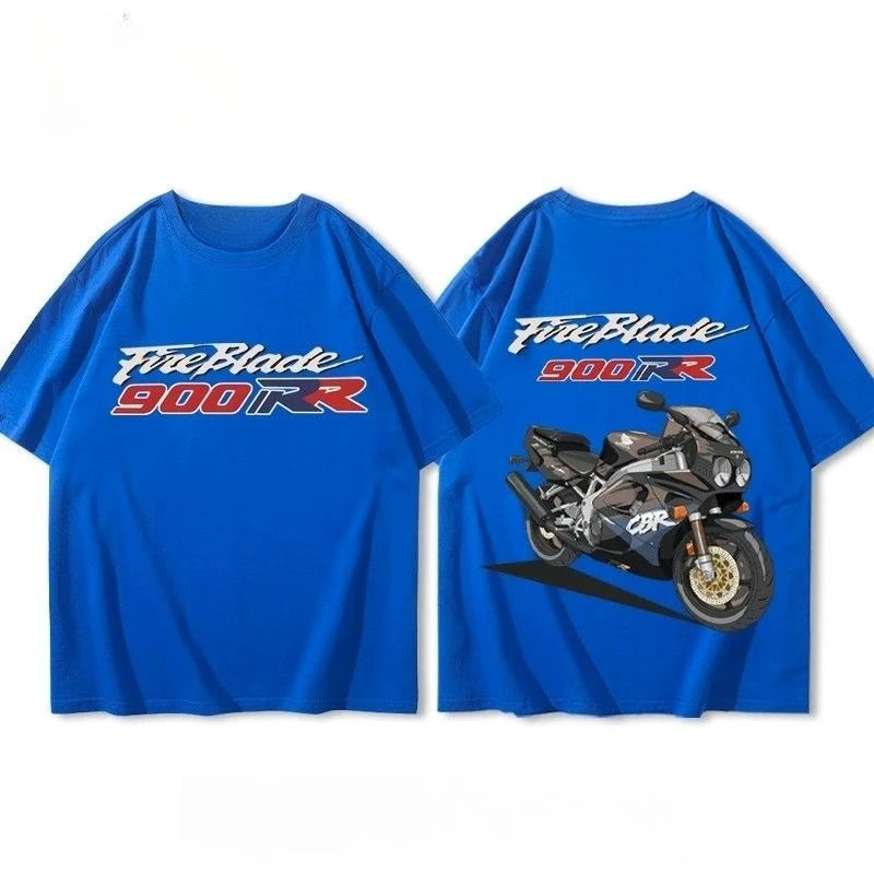 Motorcycle Racing Graphic T-Shirt – Oversized Unisex Short Sleeve, 6 Colors