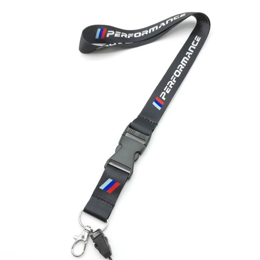 Performance Nylon Neck Lanyard Keychain – Motorsport Emblem Print