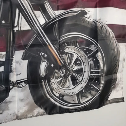 American Flag Motorcycle Banner – USA Stars & Stripes Polyester Flag for Outdoor & Garage