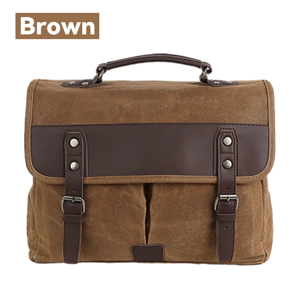 Vintage Motorcycle Side Bag – Waterproof Retro Canvas Leather Saddlebag
