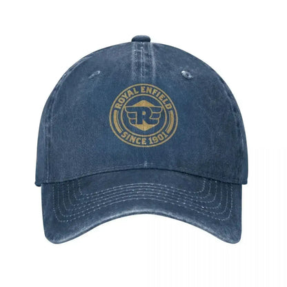 Vintage Motorcycle Heritage Badge Baseball Cap – Distressed Washed Unisex Hat
