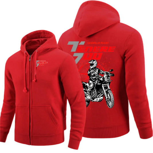 Men's Motorcycle Rider Hoodie Jacket – Spring & Autumn Zip-Up Sweatshirt