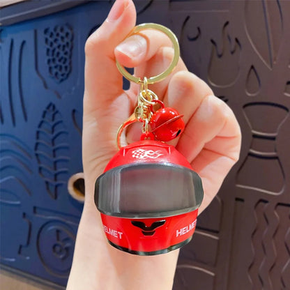 Light-Up Helmet Keychain – Mini Night Light Bag Charm for Riders