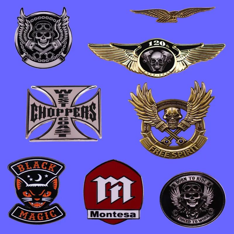 Vintage Motorcycle Club Brooch Pin — Heavy Metal Badge