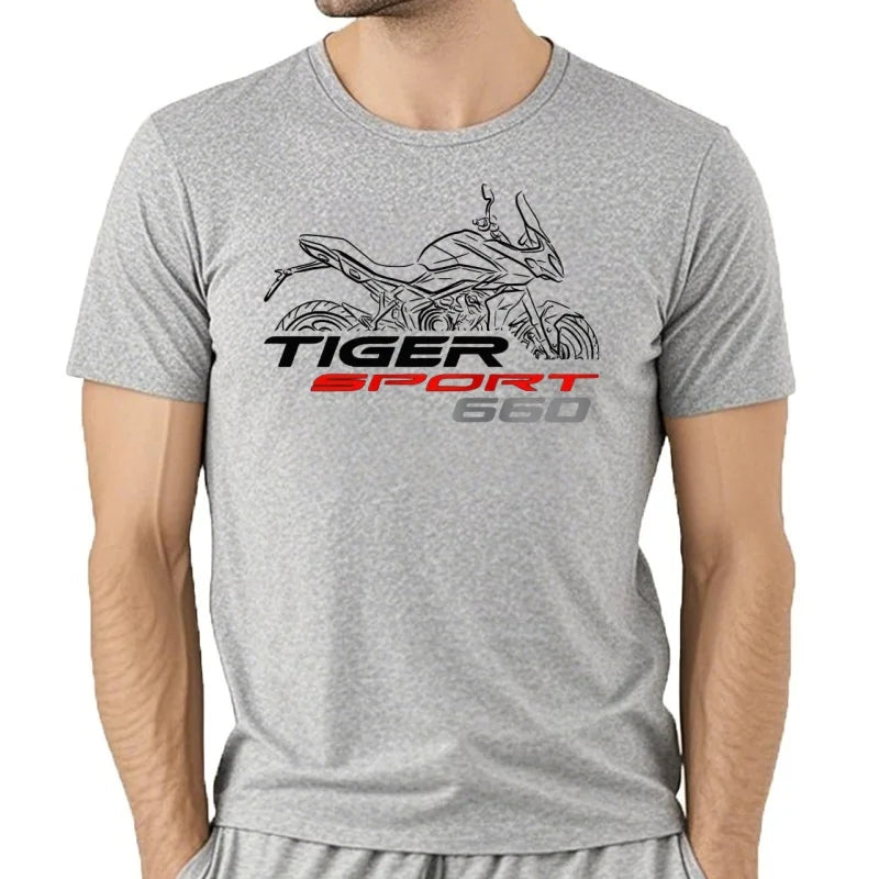 Motorcycle Graphic T-Shirt — 100% Cotton Casual Tee