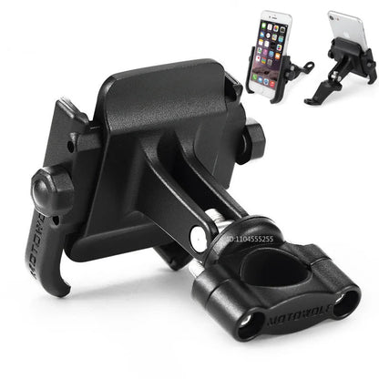 Universal Aluminum Alloy Motorcycle Phone Holder – Handlebar & Mirror Mount