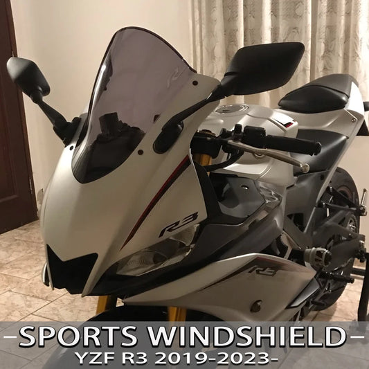 Double Bubble Windscreen for Yamaha YZF R3 R25 2019–2023 – Sport PC Visor