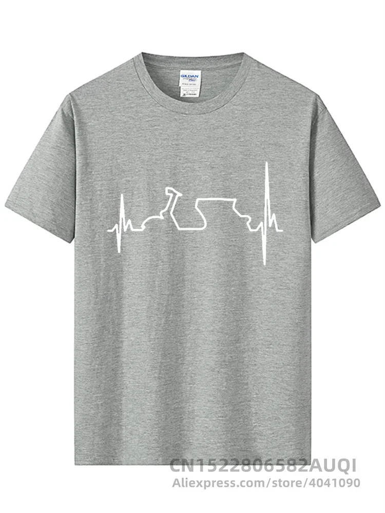 Women's Funny Motorcycle Heartbeat Graphic T-Shirt XS–XXXL