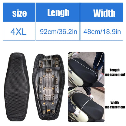 3D Mesh Motorcycle Seat Cover – Breathable Anti-Slip Cushion S-6XL