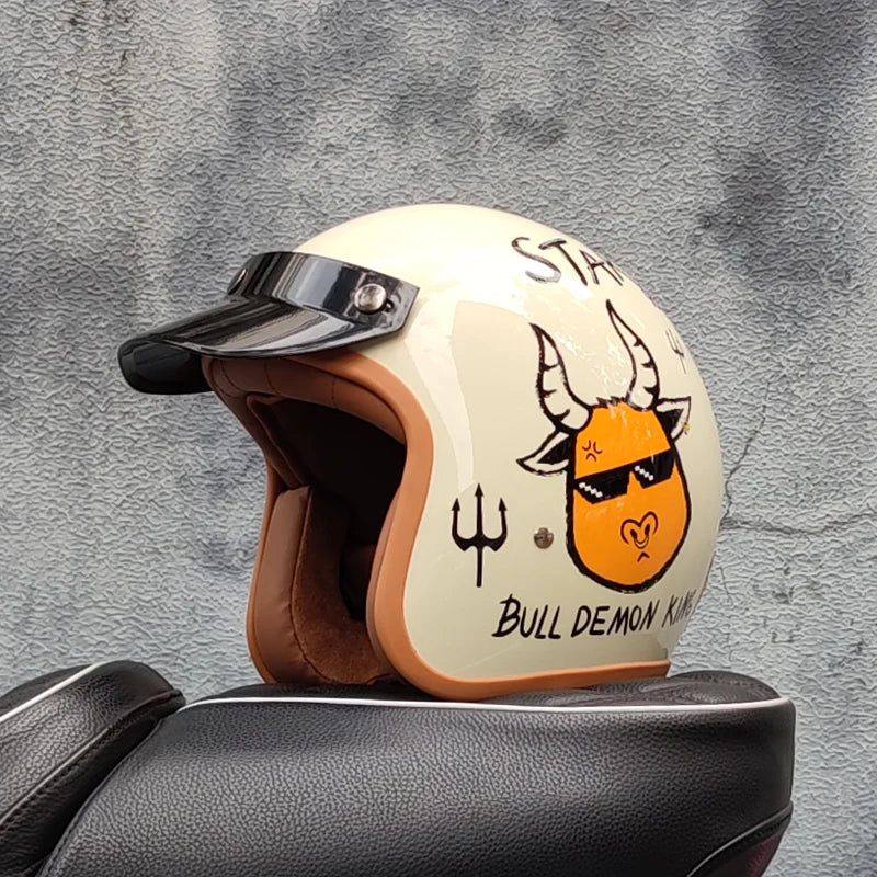 Retro 3/4 Open Face Motorcycle Helmet – DOT Certified | Unisex