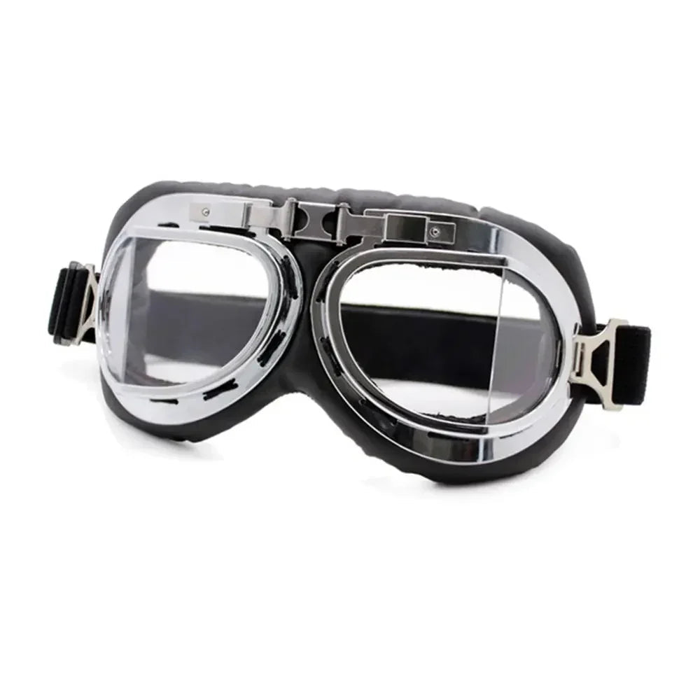 Vintage Pilot Goggles for Motorcycle – Windproof Retro Riding Glasses
