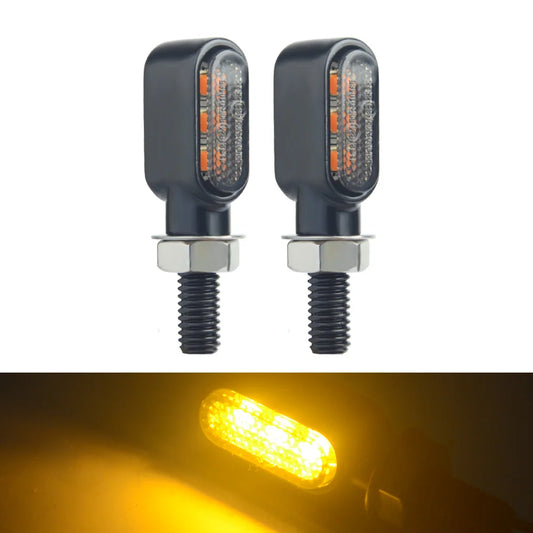 Mini LED Motorcycle Turn Signals – 8mm Amber Blinker Lights 12V